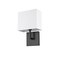 Z-Lite Saxon 1 Light Wall Sconce, Matte Black & White 815-1S-MB - alternate 2